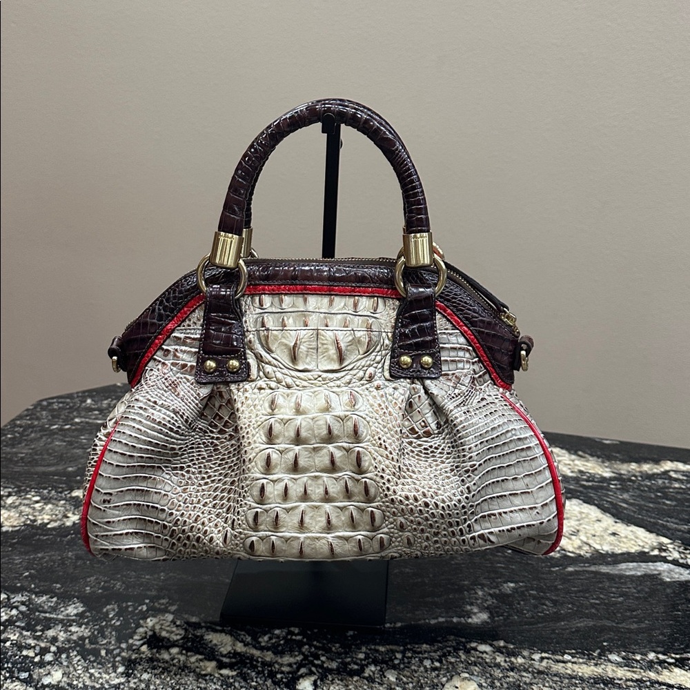 EUC Brahmin “Lisa” croc-embossed satchel - Picture 2 of 16